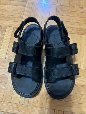 Dr. Martens Kids' Black Triple-Strap Sandals